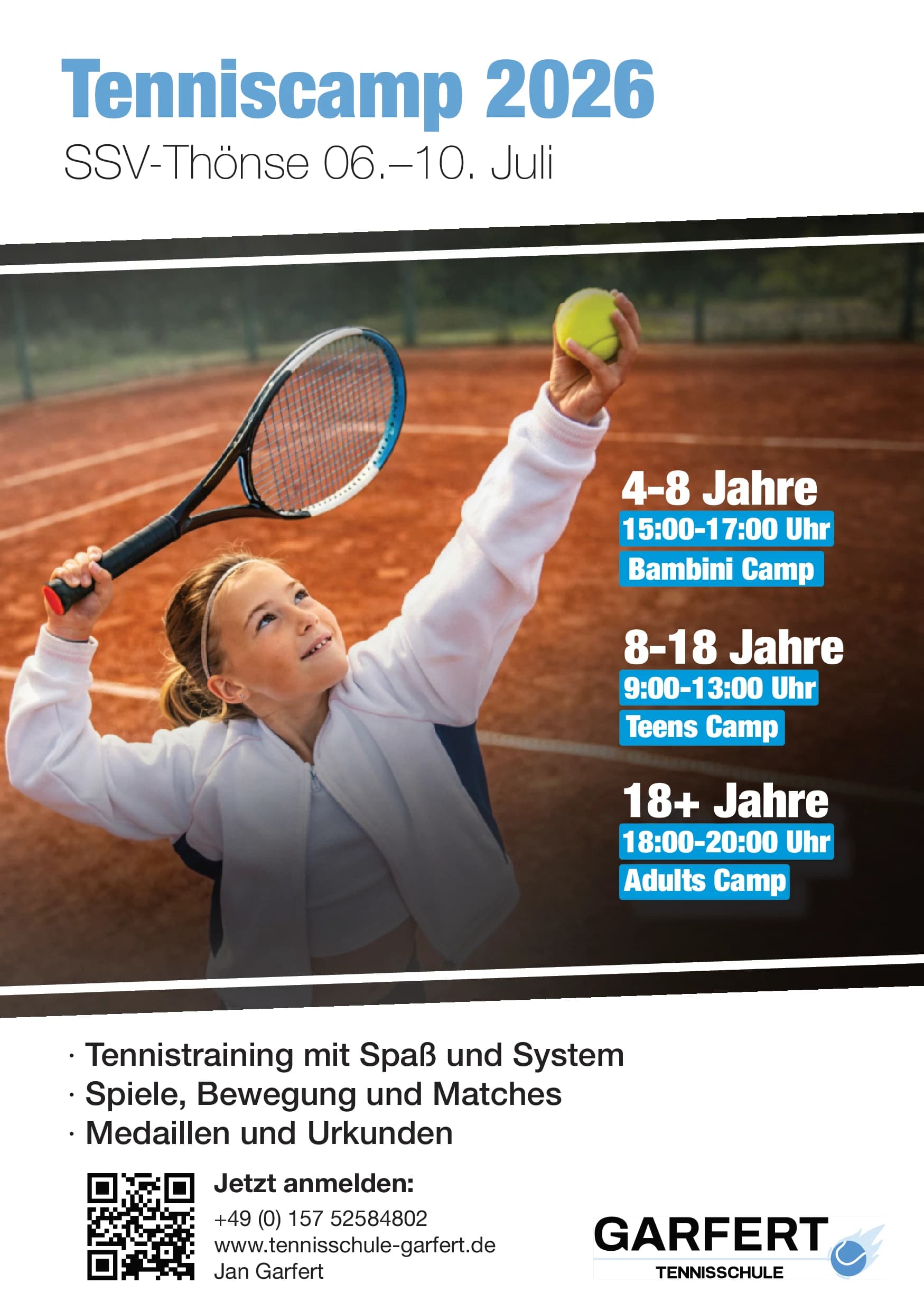 2026 tenniscamp thönse flyer
